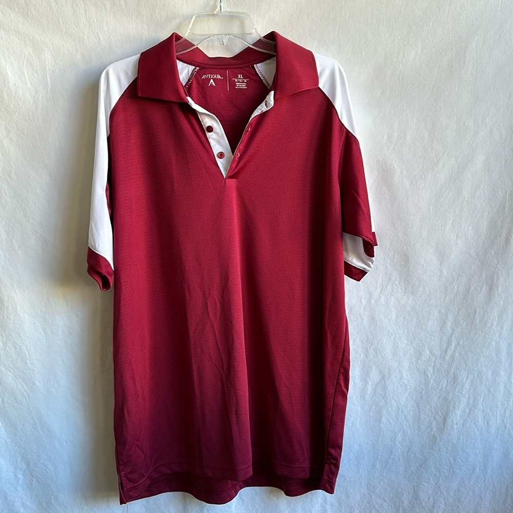 Antigua maroon and white polo shirt, size XL
